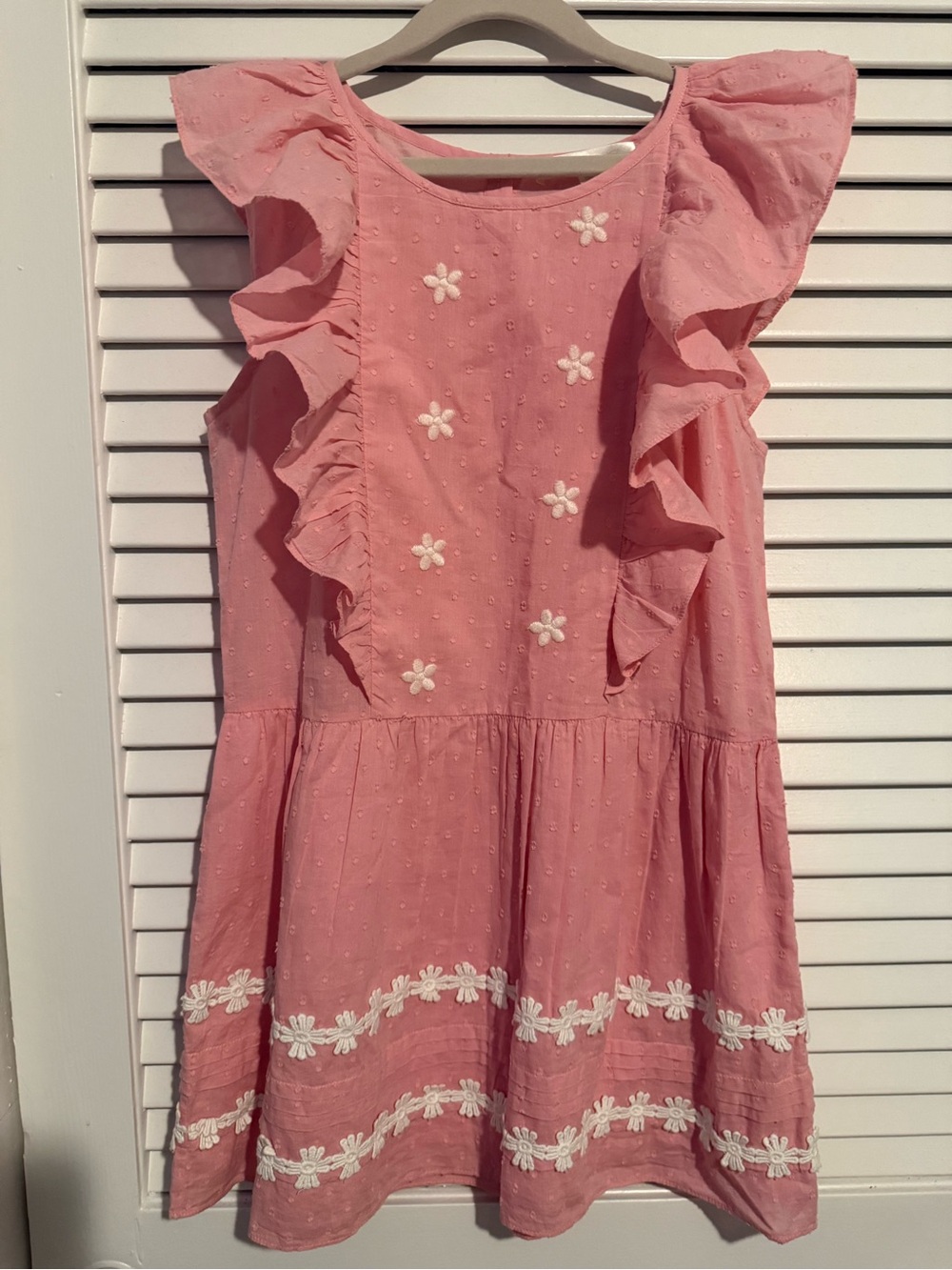 LoveShackFancy Kids Pink Embroidered Floral Ruffle Dres